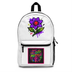 ACHBP8 WHITE Urban Hustle Backpack - School Book Bag, Stylish Daypack, Trendy Carry All Bag, Gym Bag for On The Go