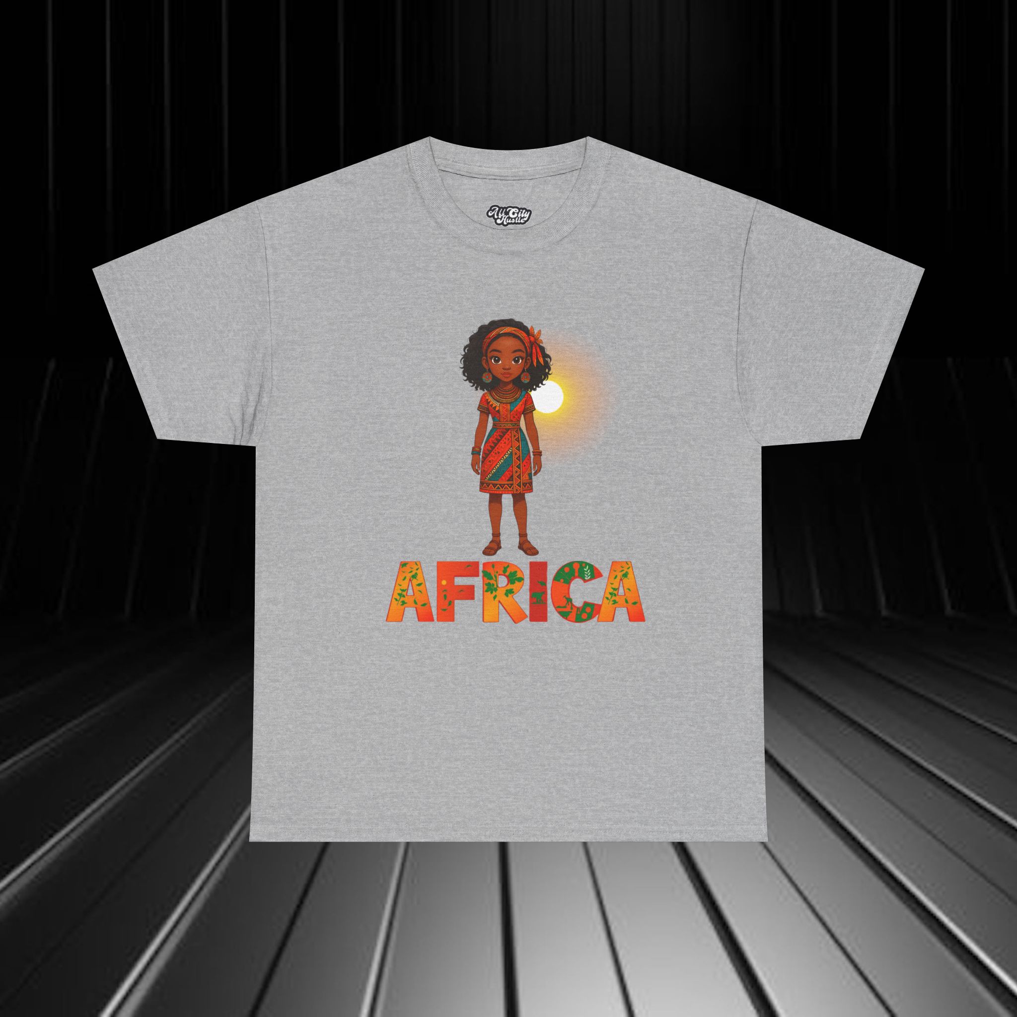 AFRICA1 African Heritage Unisex Heavy Cotton Tee, Vibrant Cultural Shirt, Gift for Travelers, Nature Lovers, Family Celebrations, Africana Apparel - Image 12