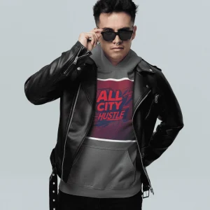 ACH-Hooded Shirt 3 - Hooded Unisex Sweatshirt - All City Hustle, Cozy Streetwear, Gift for Entrepreneurs, Urban Fashion, Casual Wear, Motivational Gear