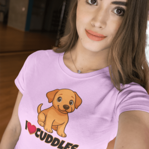 ANIMAL4 Cute Dog Design Unisex Cotton Tee  - Perfect for Pet Lovers, Gift for Dog Owners, Animal Lover Shirt, I Cuddles Tee, Casual [...]