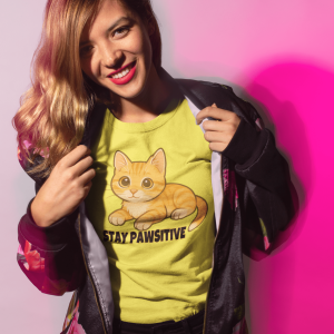 ANIMAL18 Cute Cat Humor Tee, Funny Cat Shirt, Unisex Cotton T-Shirt, Animal Lover Gift, Pet Themed Apparel, Gift for Cat Parents