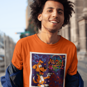 ACH8 Retro Urban Hustle T-Shirt, Unisex Graphic Tee, Casual Streetwear, Gift for Creatives, Everyday Wear, All City Hustle