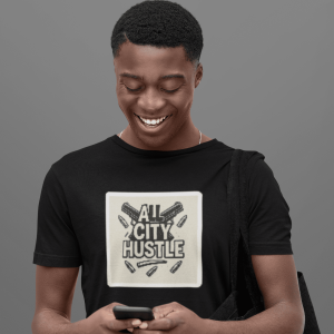 ACH19 Retro Urban Hustle T-Shirt, Unisex Graphic Tee, Casual Streetwear, Gift for Creatives, Everyday Wear, All City Hustle