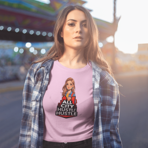 ACH38 Retro Urban Hustle T-Shirt, Unisex Graphic Tee, Casual Streetwear, Gift for Creatives, Everyday Wear, All City Hustle