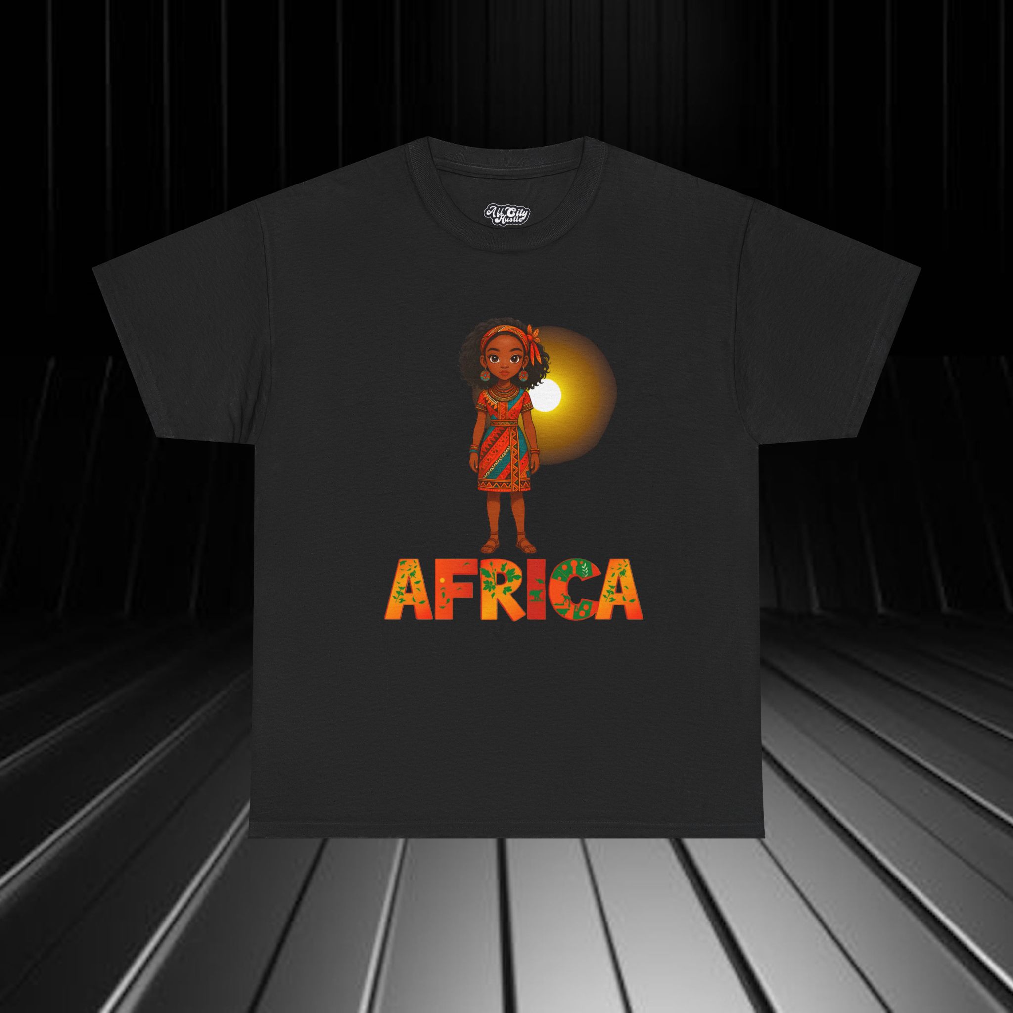AFRICA1 African Heritage Unisex Heavy Cotton Tee, Vibrant Cultural Shirt, Gift for Travelers, Nature Lovers, Family Celebrations, Africana Apparel - Image 4