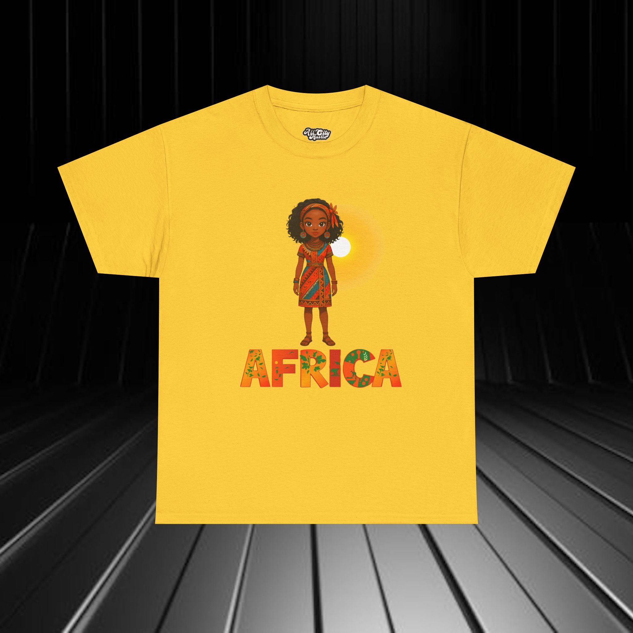 AFRICA1 African Heritage Unisex Heavy Cotton Tee, Vibrant Cultural Shirt, Gift for Travelers, Nature Lovers, Family Celebrations, Africana Apparel - Image 14