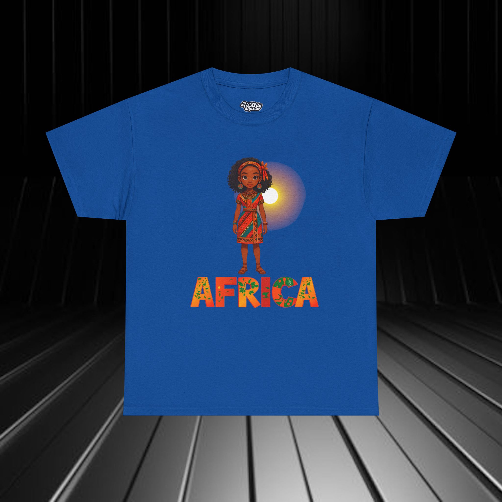 AFRICA1 African Heritage Unisex Heavy Cotton Tee, Vibrant Cultural Shirt, Gift for Travelers, Nature Lovers, Family Celebrations, Africana Apparel - Image 8