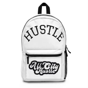 ACHBP1 WHITE Urban Hustle Backpack - School Book Bag, Stylish Daypack, Trendy Carry All Bag, Gym Bag for On The Go