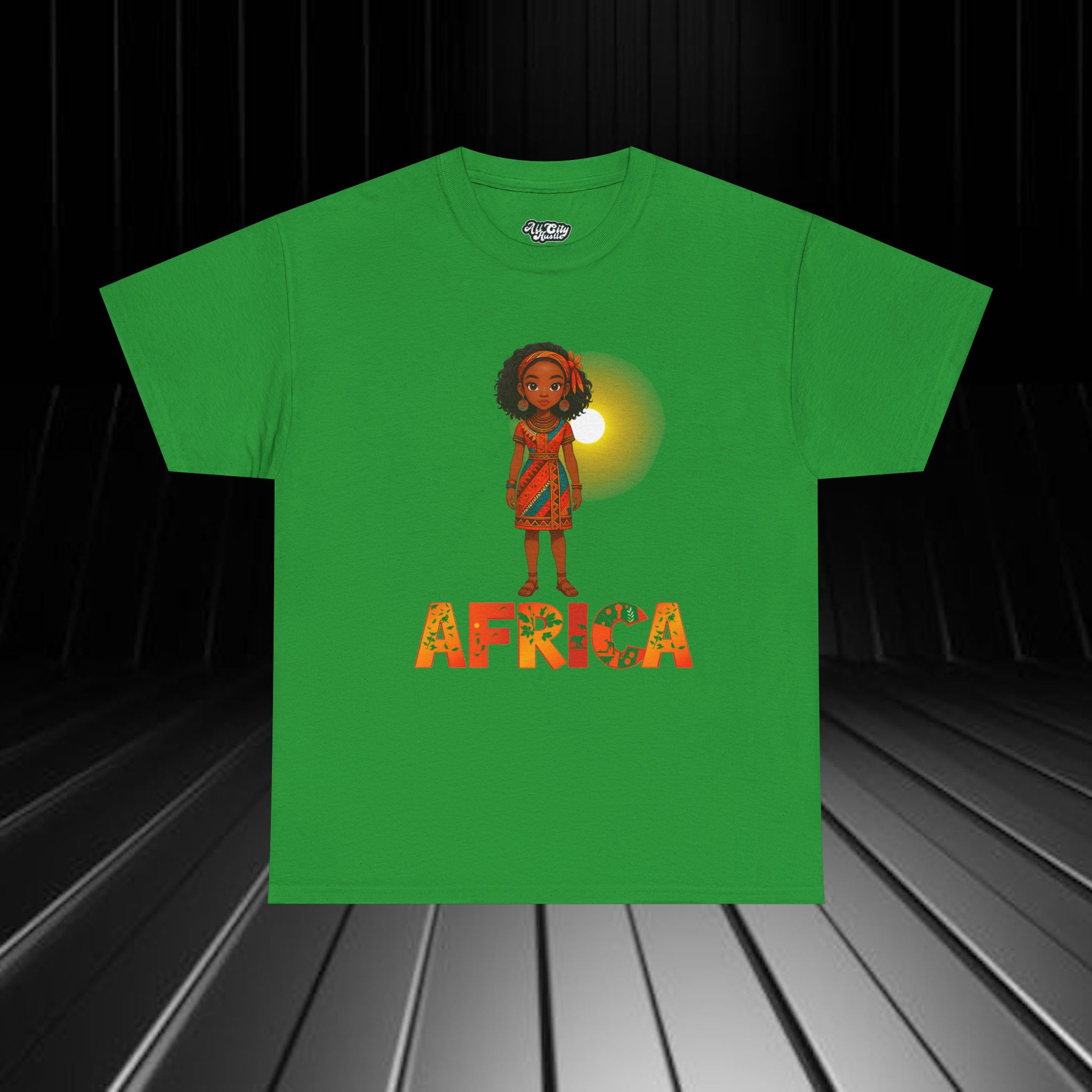 AFRICA1 African Heritage Unisex Heavy Cotton Tee, Vibrant Cultural Shirt, Gift for Travelers, Nature Lovers, Family Celebrations, Africana Apparel - Image 5
