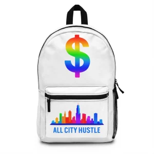 ACHBP5 WHITE Urban Hustle Backpack - School Book Bag, Stylish Daypack, Trendy Carry All Bag, Gym Bag for On The Go