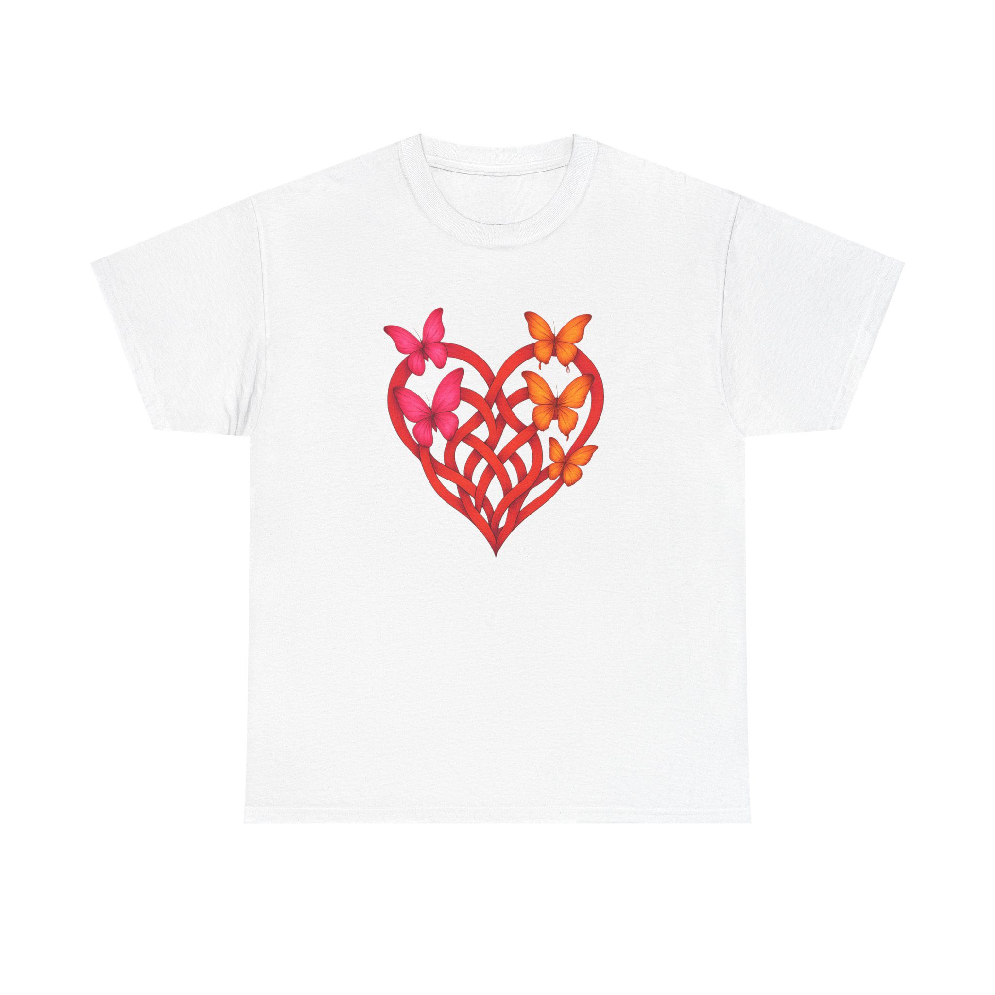 ART2 Heart Butterfly Unisex Heavy Cotton Tee, Casual Wear, Summer Fashion, Gift Idea, Eco-Friendly Tee, Everyday Comfort - Image 10