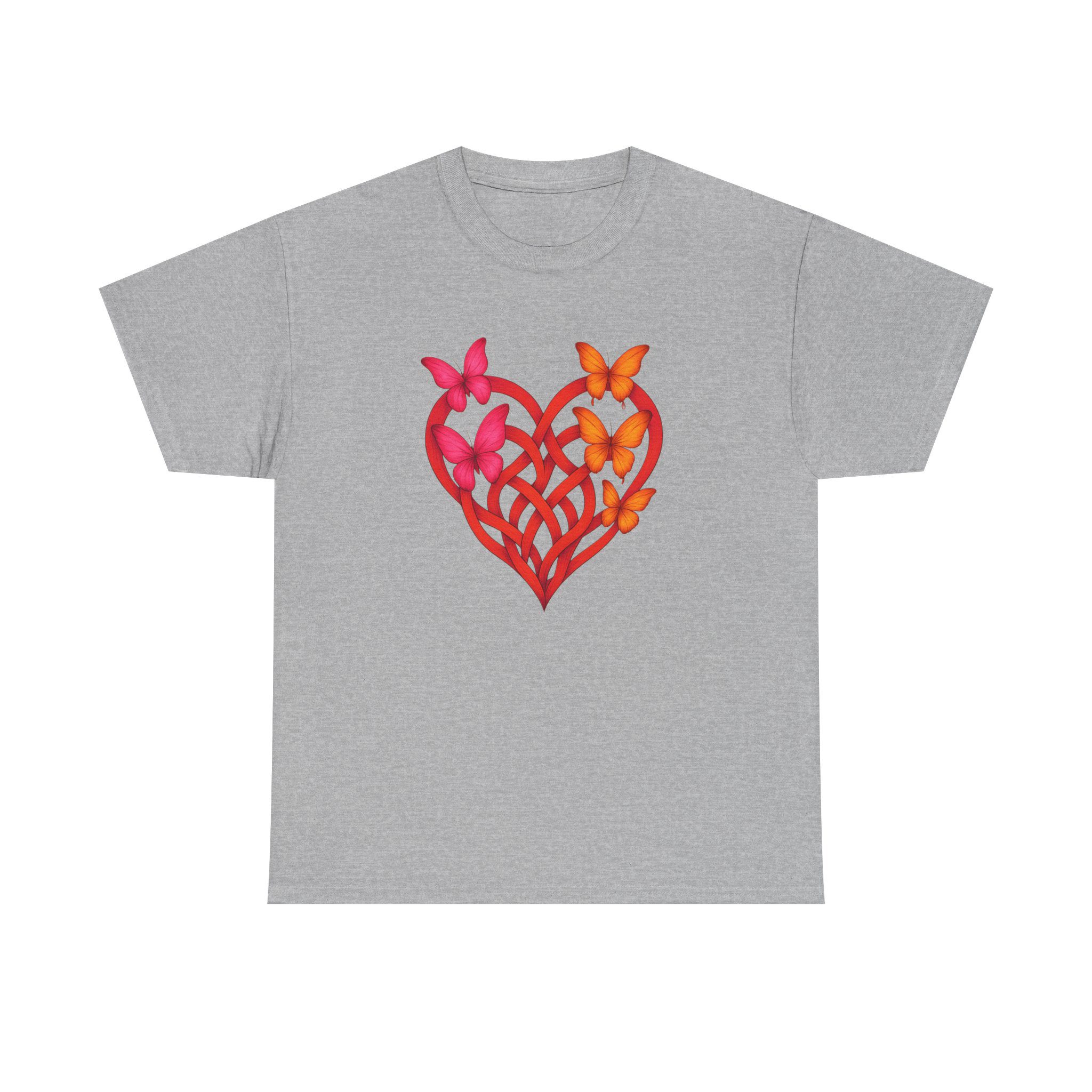 ART2 Heart Butterfly Unisex Heavy Cotton Tee, Casual Wear, Summer Fashion, Gift Idea, Eco-Friendly Tee, Everyday Comfort - Image 11