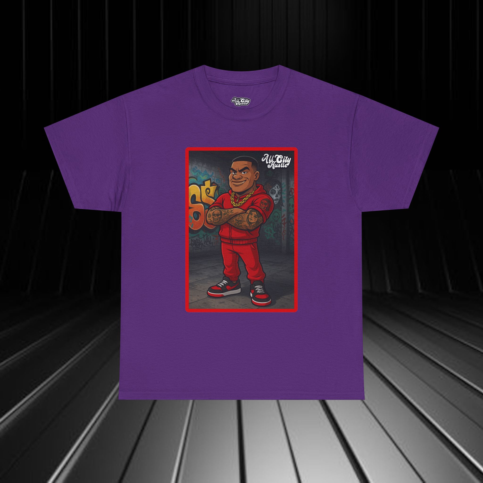 GANGSTER24 City Hood Inspired Unisex Heavy Cotton Tee, Graphic Tee for Comic Lovers, Casual Wear, Birthday Gift, Gift for Friends - Image 3