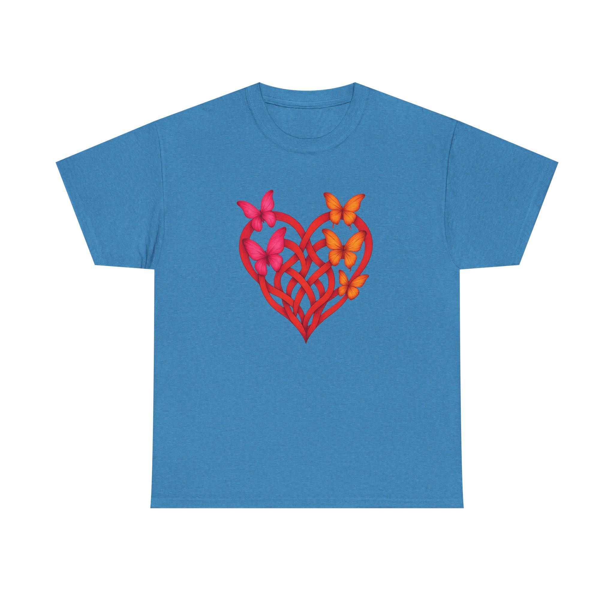 ART2 Heart Butterfly Unisex Heavy Cotton Tee, Casual Wear, Summer Fashion, Gift Idea, Eco-Friendly Tee, Everyday Comfort - Image 13