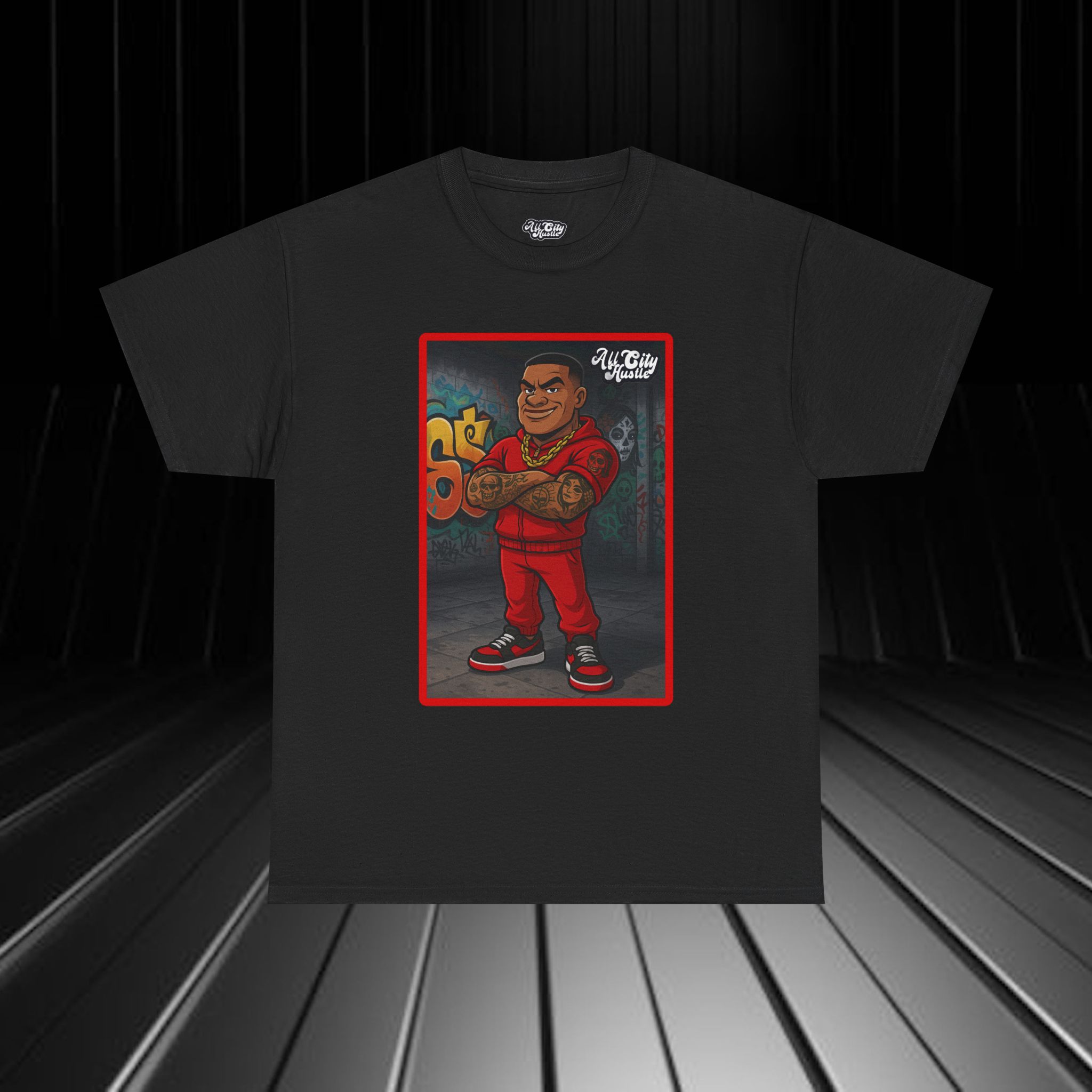 GANGSTER24 City Hood Inspired Unisex Heavy Cotton Tee, Graphic Tee for Comic Lovers, Casual Wear, Birthday Gift, Gift for Friends - Image 4