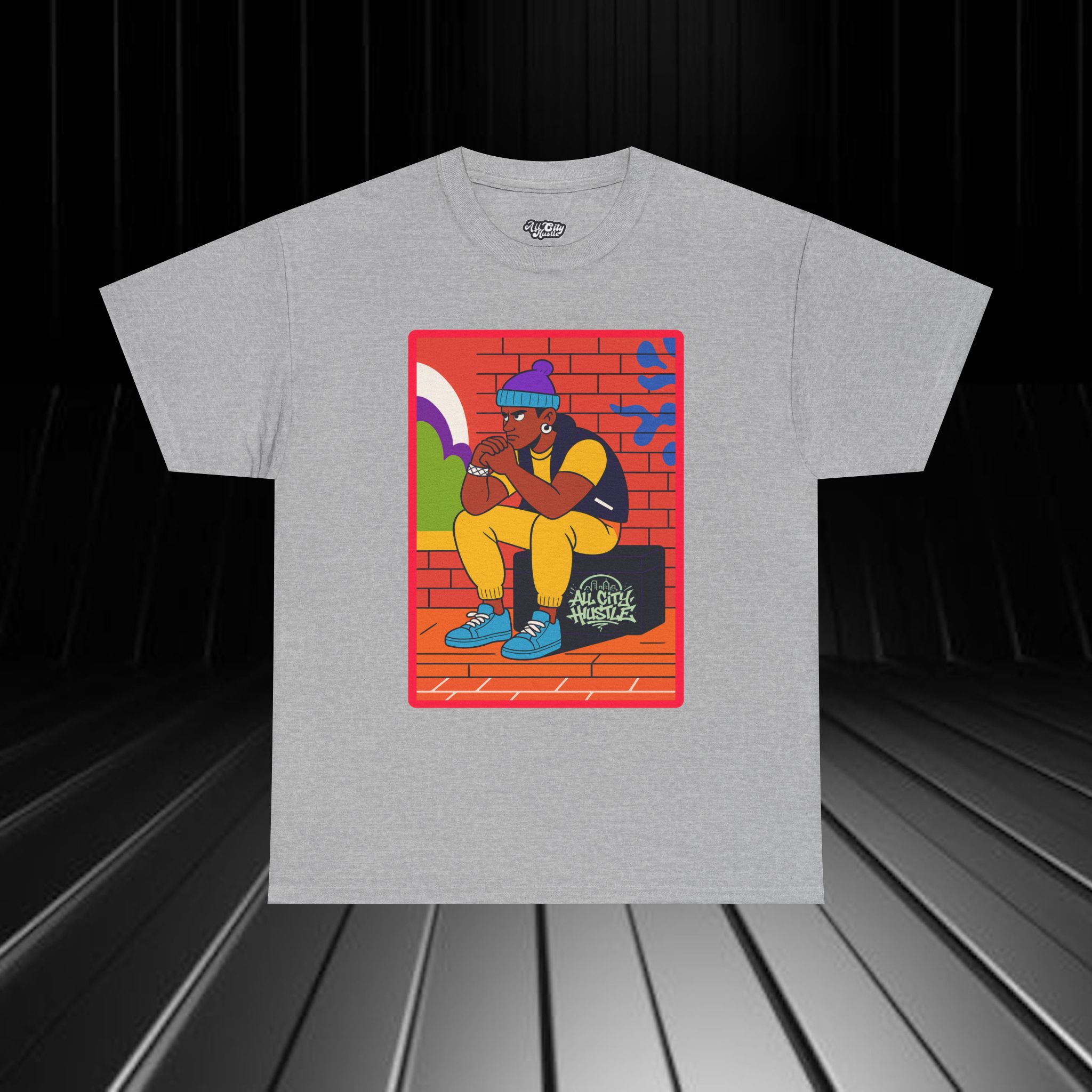 GANGSTER27 City Hood Inspired Unisex Heavy Cotton Tee, Graphic Tee for Comic Lovers, Casual Wear, Birthday Gift, Gift for Friends - Image 12