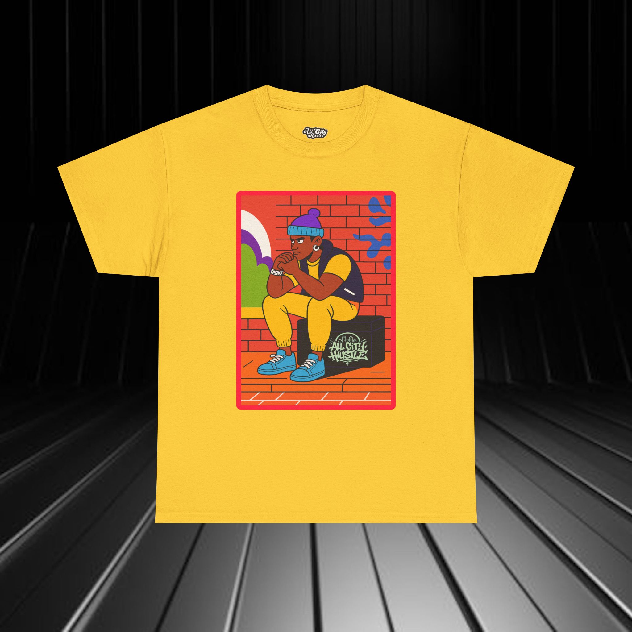 GANGSTER27 City Hood Inspired Unisex Heavy Cotton Tee, Graphic Tee for Comic Lovers, Casual Wear, Birthday Gift, Gift for Friends - Image 14