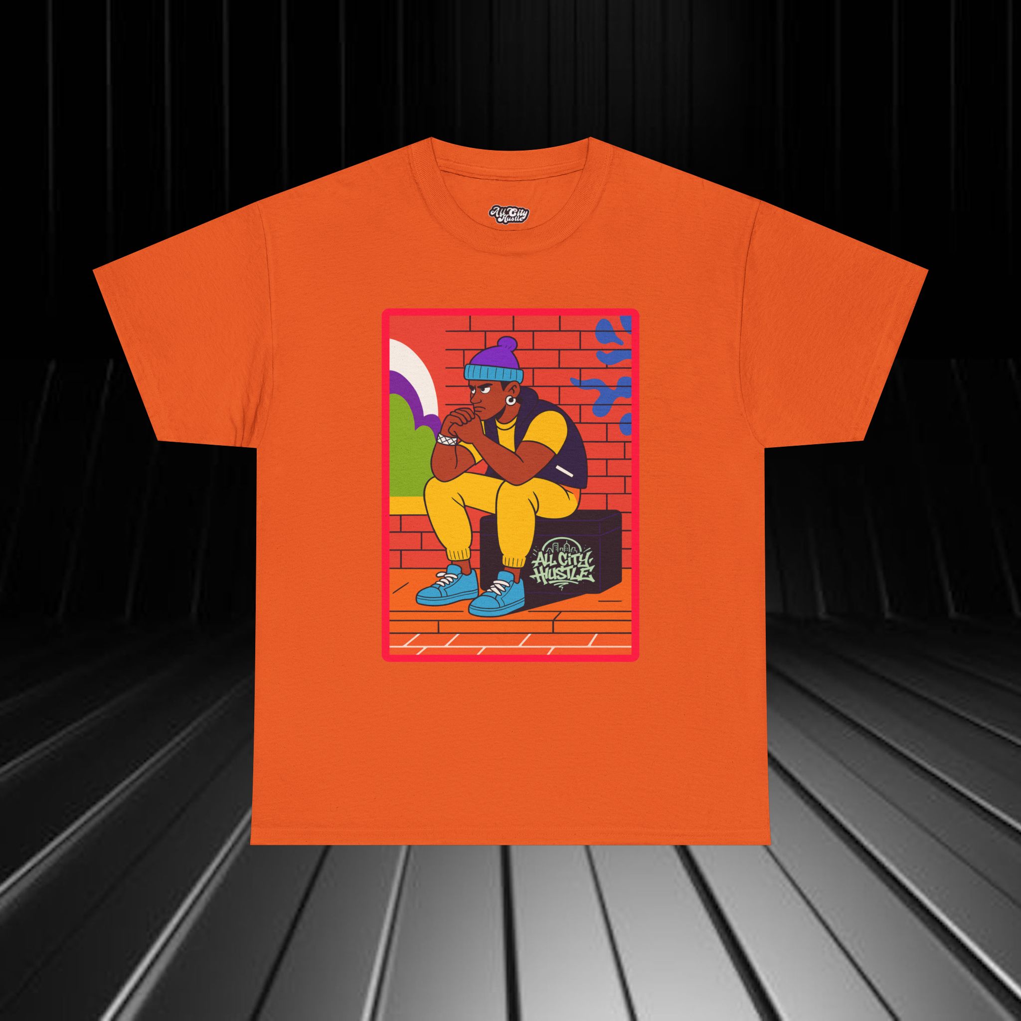 GANGSTER27 City Hood Inspired Unisex Heavy Cotton Tee, Graphic Tee for Comic Lovers, Casual Wear, Birthday Gift, Gift for Friends - Image 6