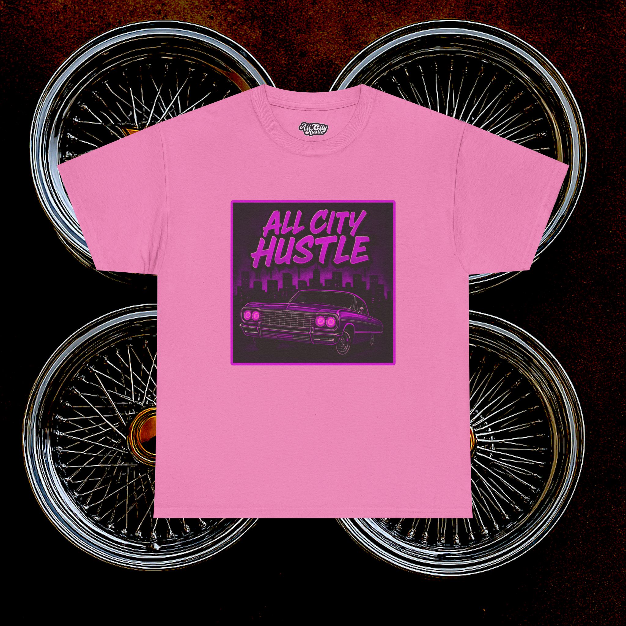 ACHLOWRIDER9 - 2 Sided Graphic Tee | Unisex Heavy Cotton Tee for Lowrider Lovers, Gifts, Retro Old School Vibes, Summer Wear, Casual Car Show Fashion