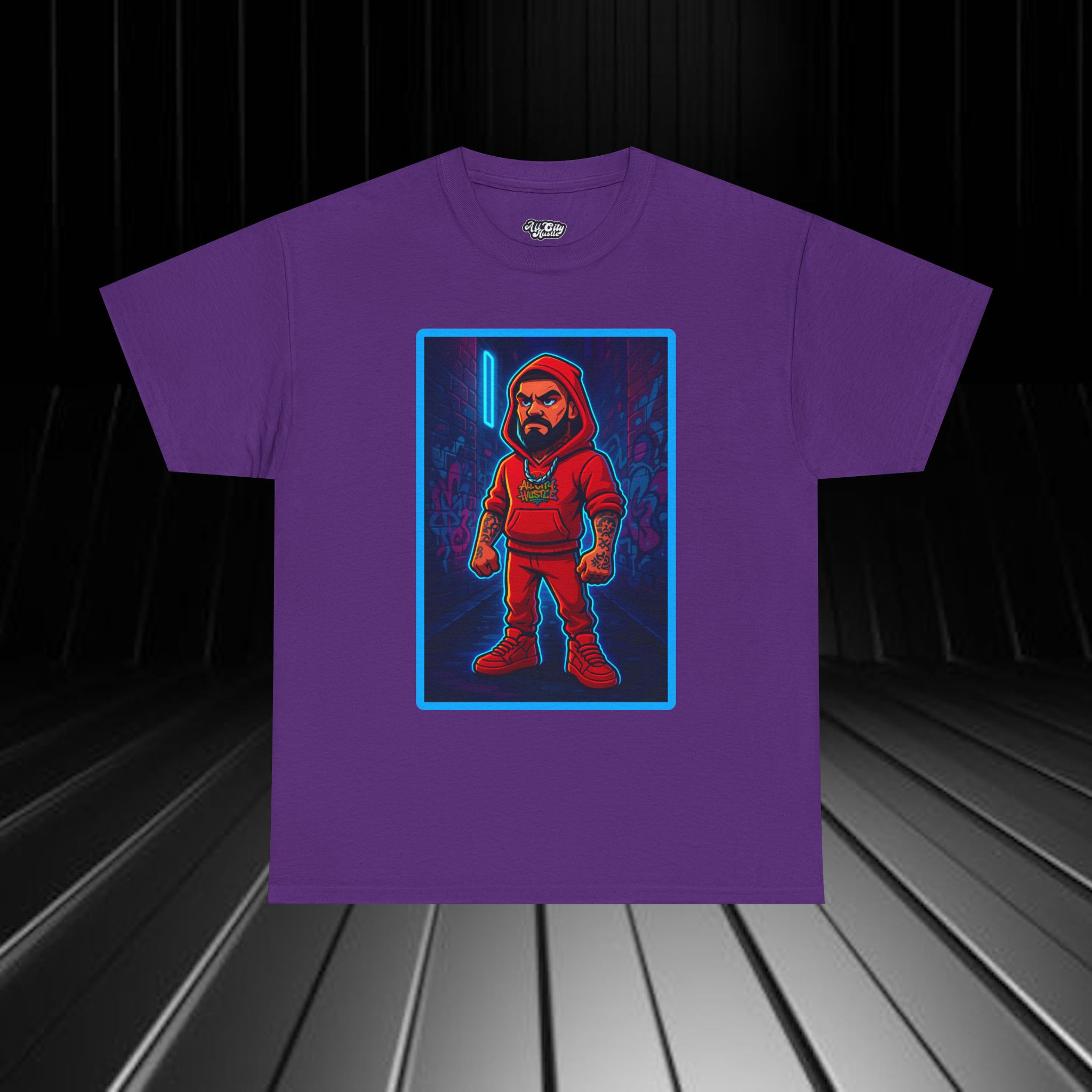 GANGSTER36 City Hood Inspired Unisex Heavy Cotton Tee, Graphic Tee for Comic Lovers, Casual Wear, Birthday Gift, Gift for Friends - Image 3