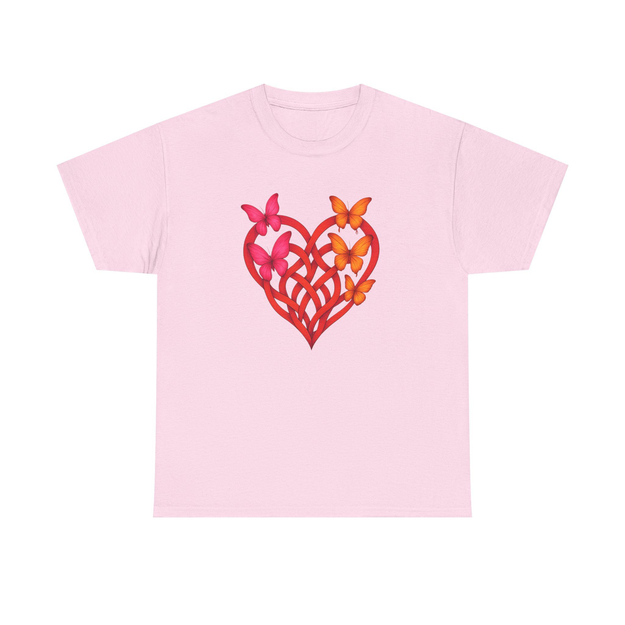 ART2 Heart Butterfly Unisex Heavy Cotton Tee, Casual Wear, Summer Fashion, Gift Idea, Eco-Friendly Tee, Everyday Comfort - Image 7