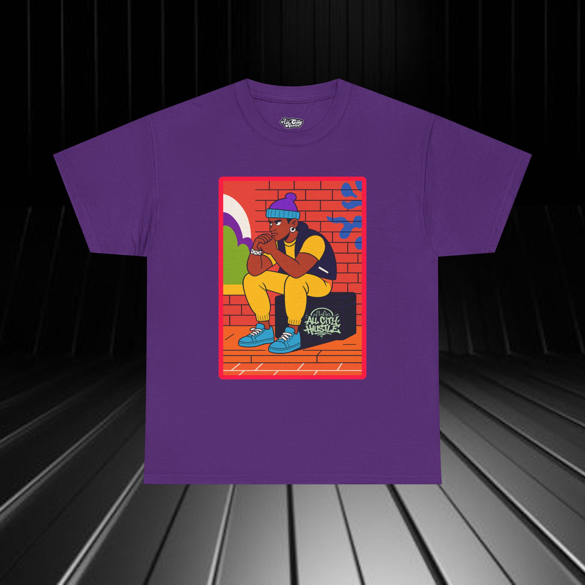 GANGSTER27 City Hood Inspired Unisex Heavy Cotton Tee, Graphic Tee for Comic Lovers, Casual Wear, Birthday Gift, Gift for Friends - Image 3