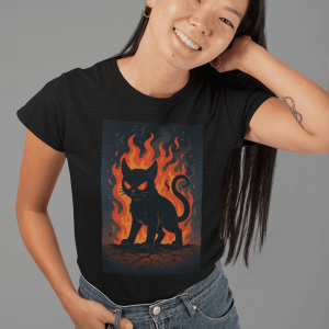 DARK4 Hell Kitty Graphic Tee, Unisex Cotton Tee, Trendy T-Shirt, Casual Wear, Gift for Her, Halloween Apparel