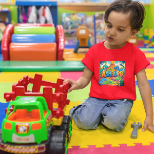 ASHBURG TODDLER21 Cute Toddler Short Sleeve Tee with KIDS Design, Kids T-Shirt, Play Shirt, Cartoon Tee,Gift for All Occasions, Funtime Apparel