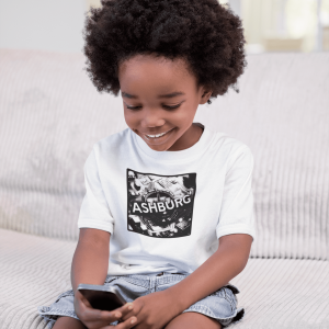 ASHBURG TODDLER24 Cute Toddler Short Sleeve Tee with KIDS Design, Kids T-Shirt, Play Shirt, Cartoon Tee,Gift for All Occasions, Funtime Apparel