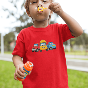 ASHBURG TODDLER35 Cute Toddler Short Sleeve Tee with KIDS Design, Kids T-Shirt, Play Shirt, Cartoon Tee,Gift for All Occasions, Funtime Apparel