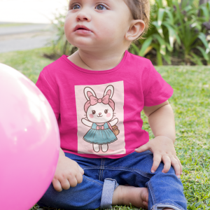 ASHBURG TODDLER46 Cute Toddler Short Sleeve Tee with KIDS Design, Kids T-Shirt, Play Shirt, Cartoon Tee,Gift for All Occasions, Funtime Apparel