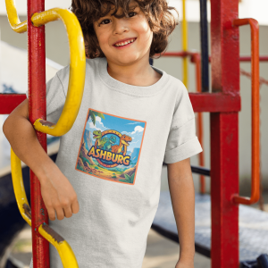 ASHBURG TODDLER65 Cute Toddler Short Sleeve Tee with KIDS Design, Kids T-Shirt, Play Shirt, Cartoon Tee,Gift for All Occasions, Funtime Apparel