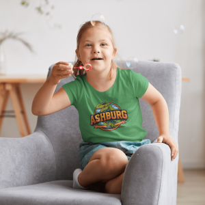 ASHBURG TODDLER81 Cute Toddler Short Sleeve Tee with KIDS Design, Kids T-Shirt, Play Shirt, Cartoon Tee,Gift for All Occasions, Funtime Apparel