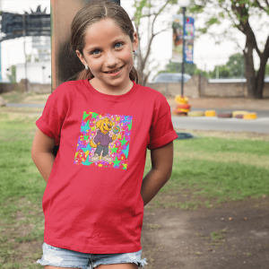 ASHBURG TODDLER87 Cute Toddler Short Sleeve Tee with KIDS Design, Kids T-Shirt, Play Shirt, Cartoon Tee,Gift for All Occasions, Funtime Apparel