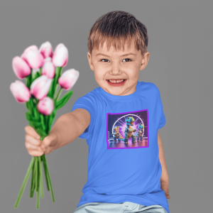 ASHBURG TODDLER95 Cute Toddler Short Sleeve Tee with KIDS Design, Kids T-Shirt, Play Shirt, Cartoon Tee,Gift for All Occasions, Funtime Apparel