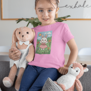 ASHBURG TODDLER104 Cute Toddler Short Sleeve Tee with KIDS Design, Kids T-Shirt, Play Shirt, Cartoon Tee,Gift for All Occasions, Funtime Apparel