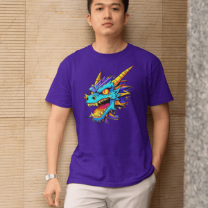 MONSTER4 Unisex Heavy Cotton Tee | Cool Casual Wear, Perfect for Horror Fans, Gift for Kids, Unique Graphic T-Shirt, Fun Dark Theme