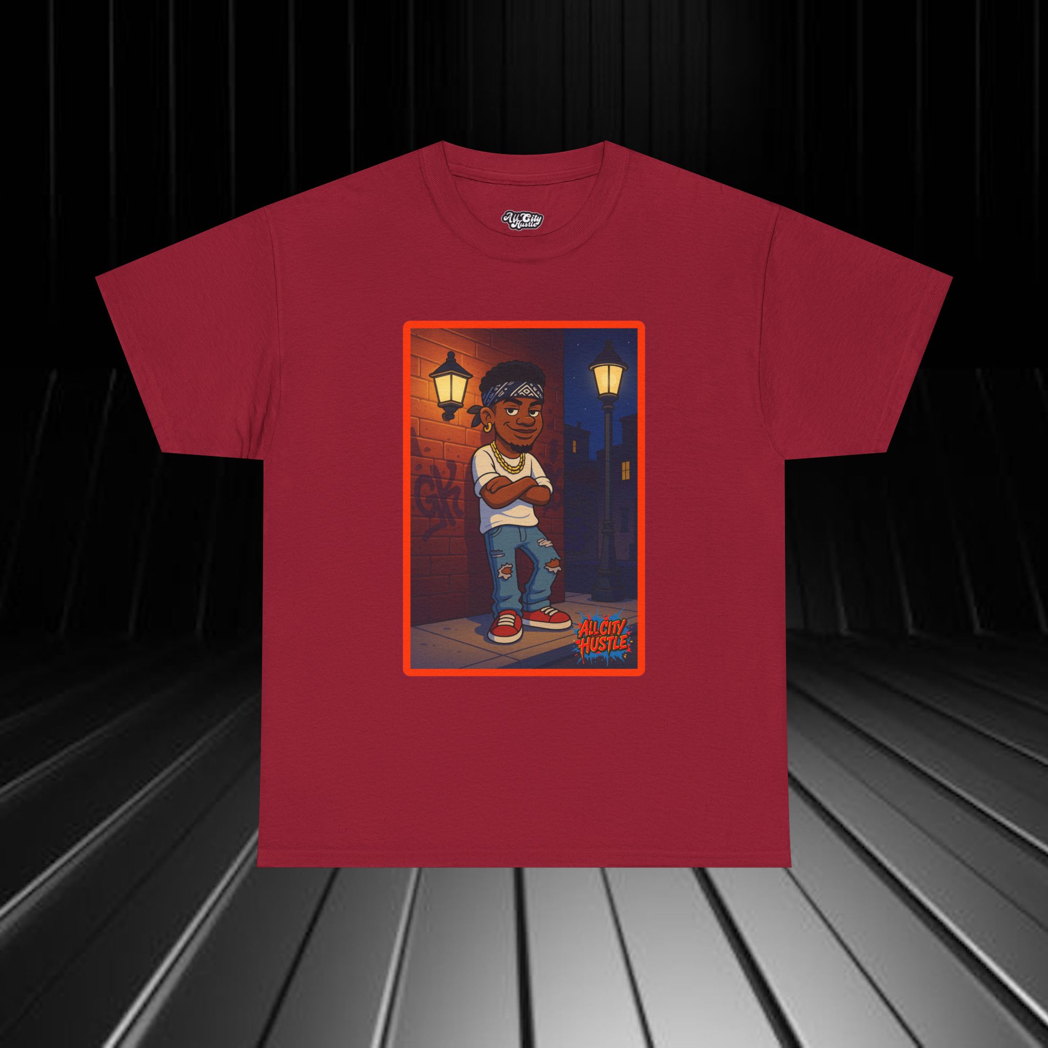 GANGSTER32 City Hood Inspired Unisex Heavy Cotton Tee, Graphic Tee for Comic Lovers, Casual Wear, Birthday Gift, Gift for Friends - Image 2