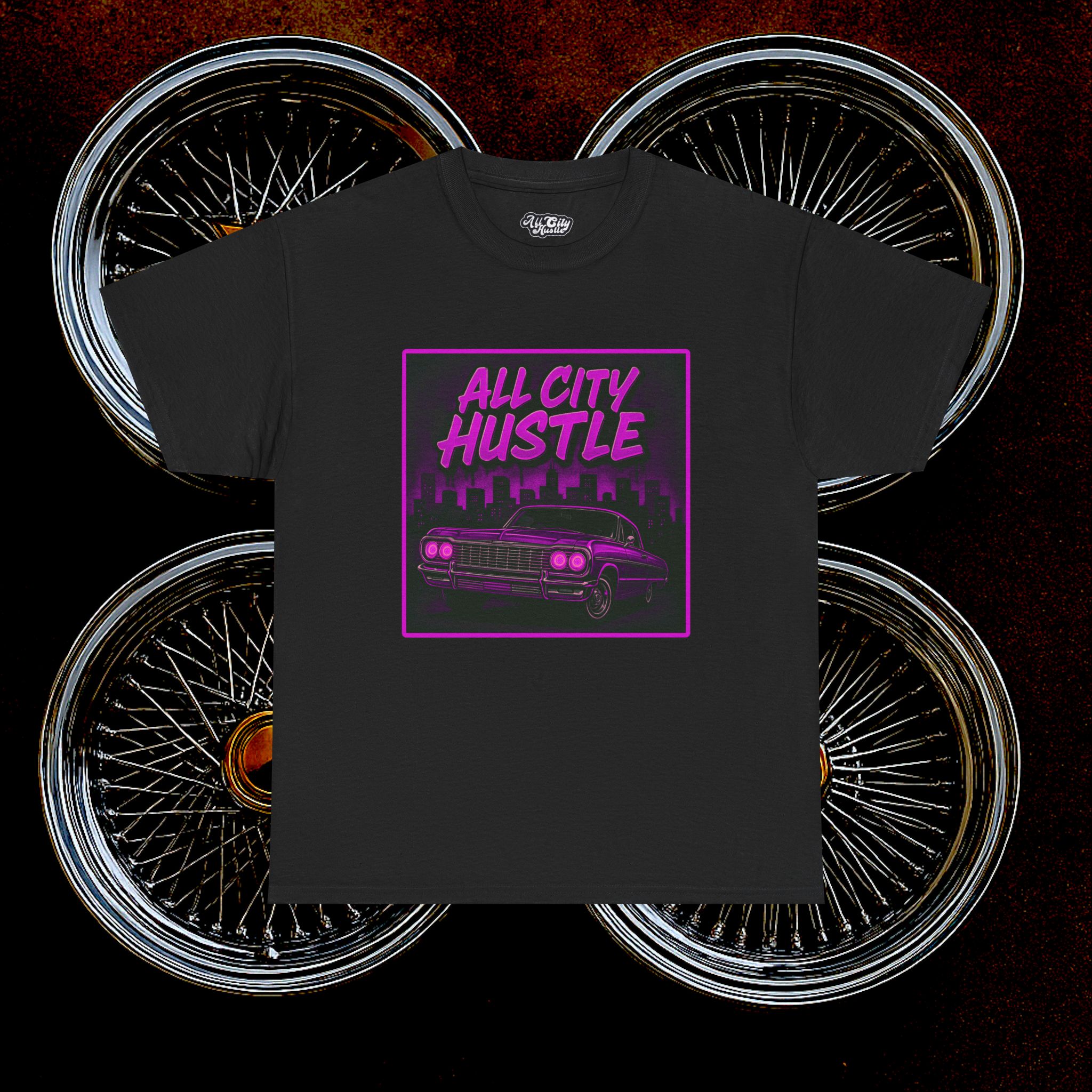 ACHLOWRIDER9 - 2 Sided Graphic Tee | Unisex Heavy Cotton Tee for Lowrider Lovers, Gifts, Retro Old School Vibes, Summer Wear, Casual Car Show Fashion - Image 7