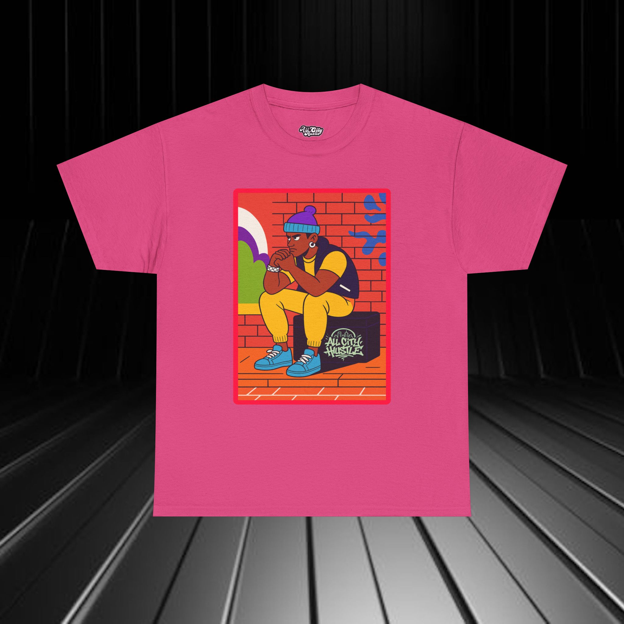 GANGSTER27 City Hood Inspired Unisex Heavy Cotton Tee, Graphic Tee for Comic Lovers, Casual Wear, Birthday Gift, Gift for Friends - Image 9