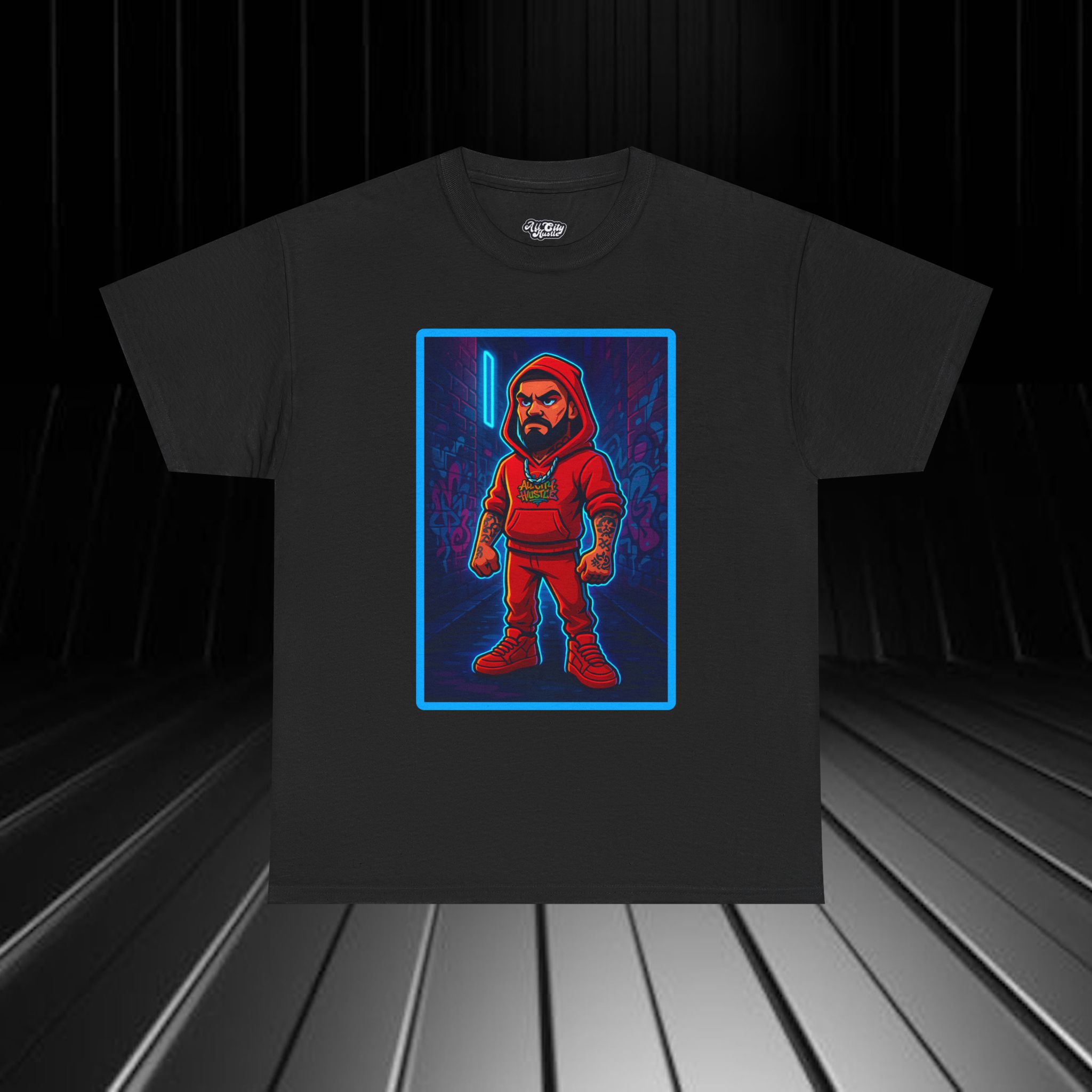 GANGSTER36 City Hood Inspired Unisex Heavy Cotton Tee, Graphic Tee for Comic Lovers, Casual Wear, Birthday Gift, Gift for Friends - Image 4