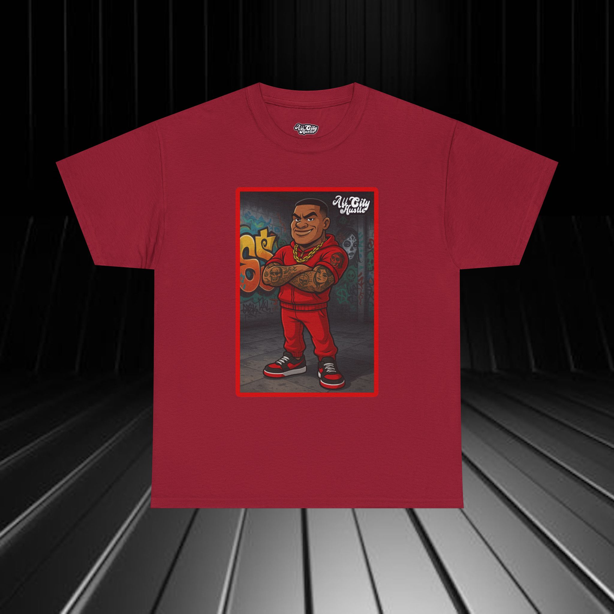 GANGSTER24 City Hood Inspired Unisex Heavy Cotton Tee, Graphic Tee for Comic Lovers, Casual Wear, Birthday Gift, Gift for Friends - Image 2