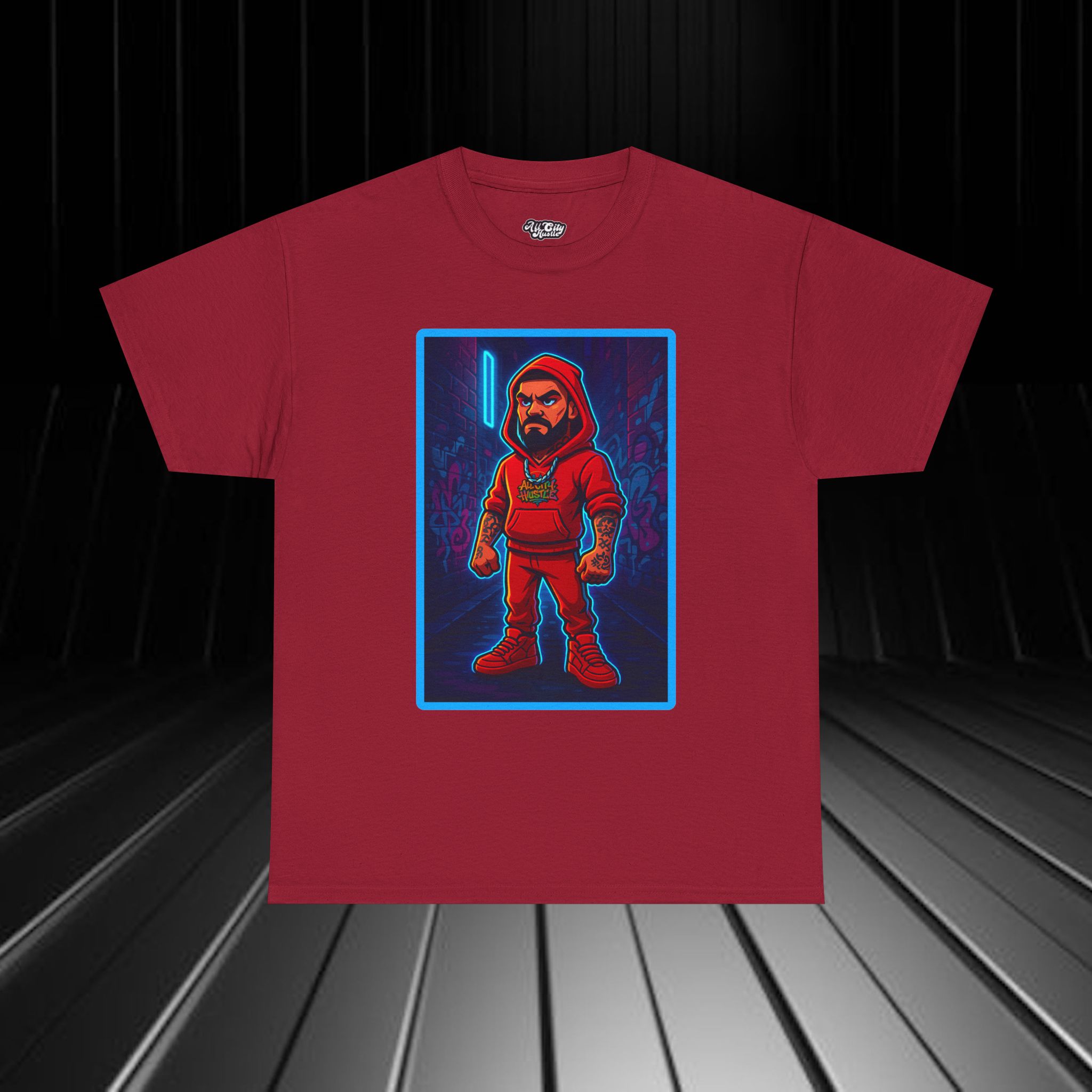 GANGSTER36 City Hood Inspired Unisex Heavy Cotton Tee, Graphic Tee for Comic Lovers, Casual Wear, Birthday Gift, Gift for Friends - Image 2