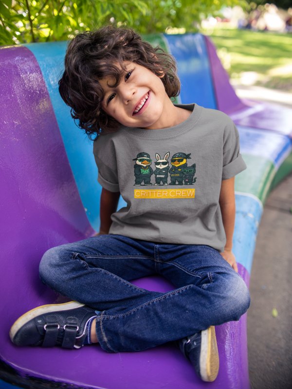 ASHBURG TODDLER38 Cute Toddler Short Sleeve Tee with KIDS Design, Kids T-Shirt, Play Shirt, Cartoon Tee,Gift for All Occasions, Funtime Apparel