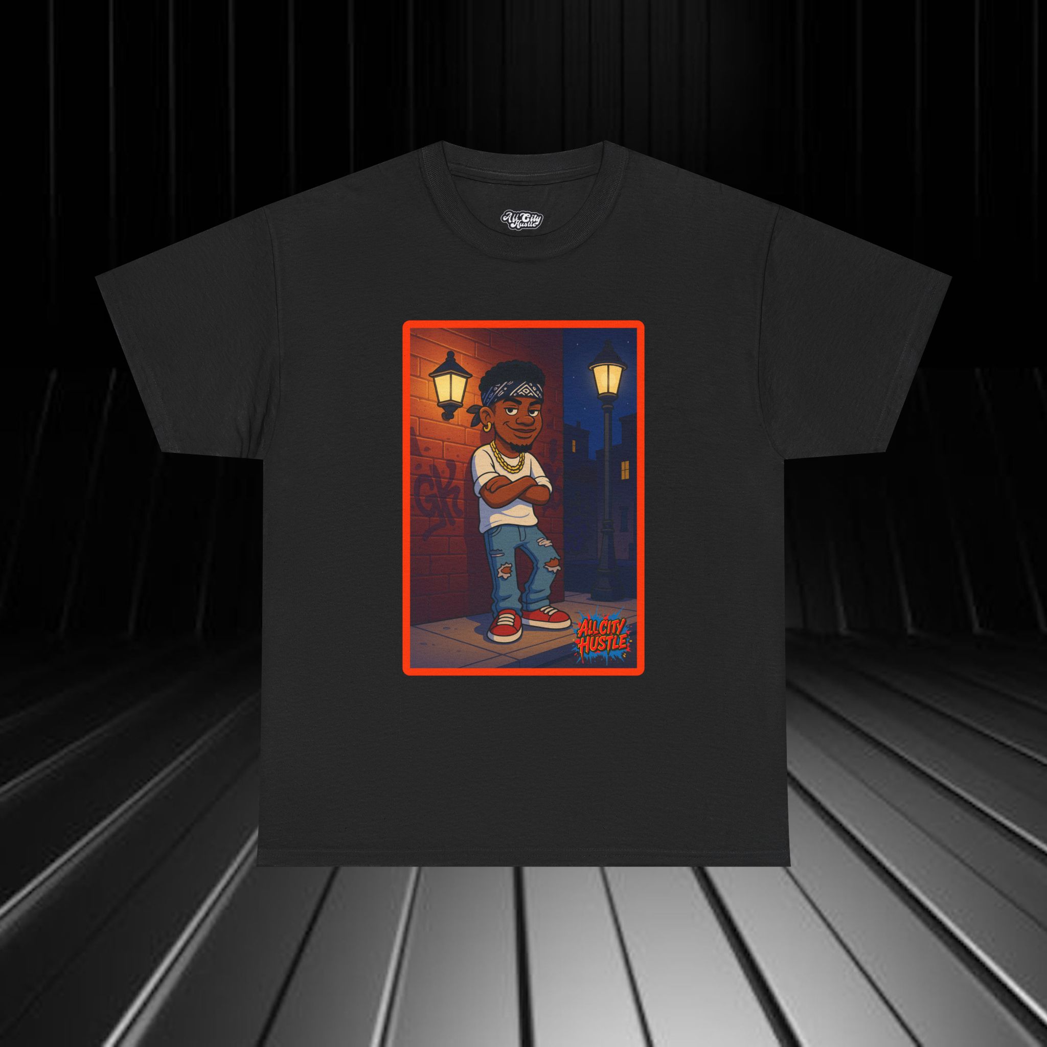 GANGSTER32 City Hood Inspired Unisex Heavy Cotton Tee, Graphic Tee for Comic Lovers, Casual Wear, Birthday Gift, Gift for Friends - Image 4