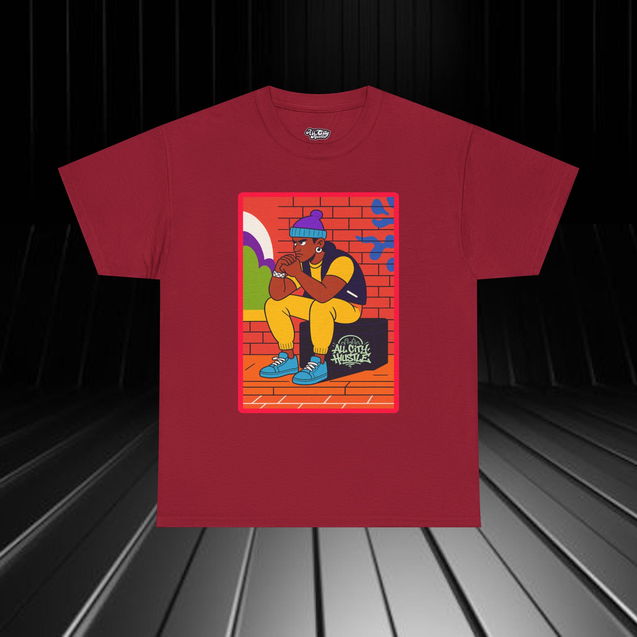 GANGSTER27 City Hood Inspired Unisex Heavy Cotton Tee, Graphic Tee for Comic Lovers, Casual Wear, Birthday Gift, Gift for Friends - Image 2