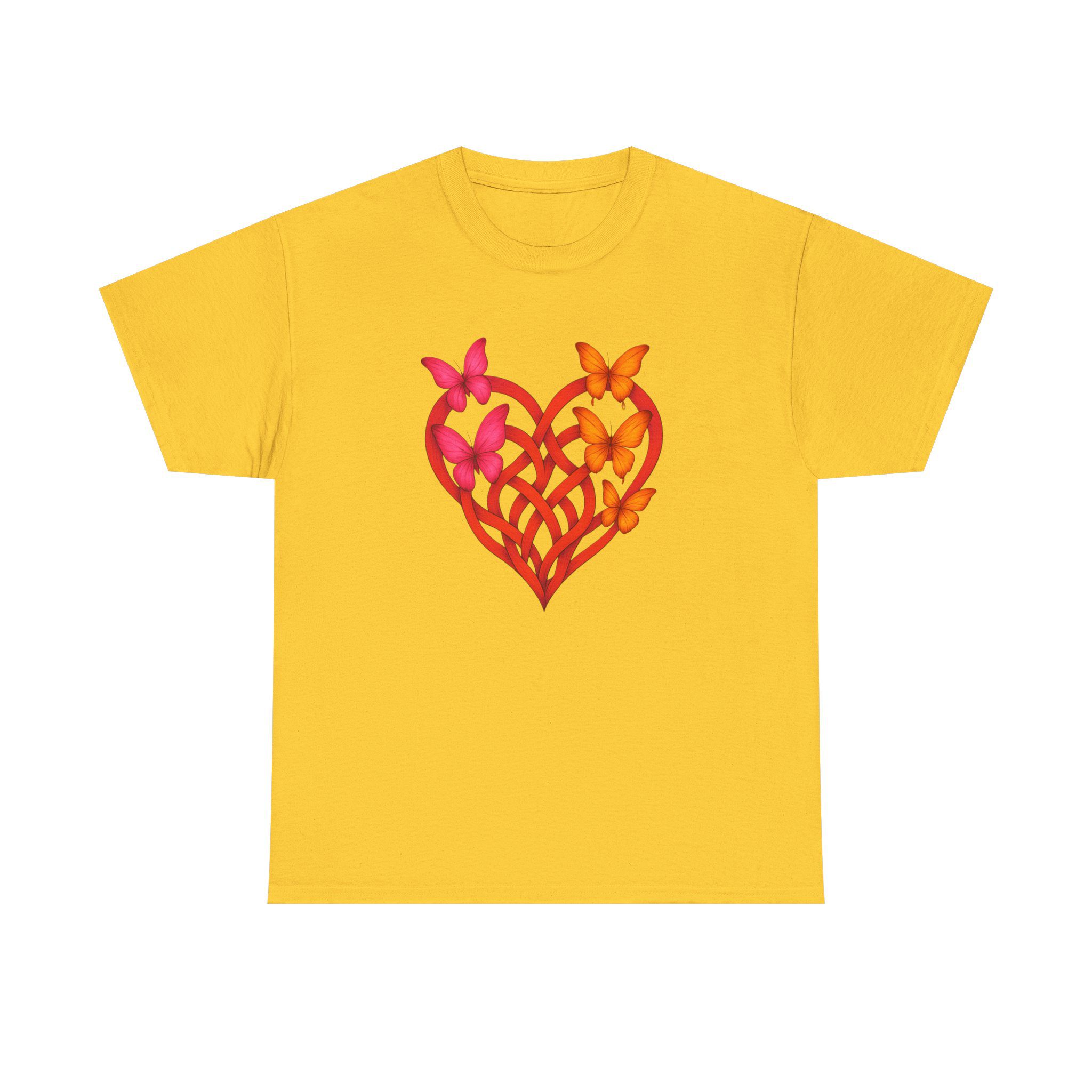 ART2 Heart Butterfly Unisex Heavy Cotton Tee, Casual Wear, Summer Fashion, Gift Idea, Eco-Friendly Tee, Everyday Comfort - Image 12