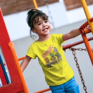 ASHBURG TODDLER5 Cute Toddler Short Sleeve Tee with KIDS Design, Kids T-Shirt, Play Shirt, Cartoon Tee,Gift for All Occasions, Funtime Apparel