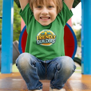 ASHBURG TODDLER41 Cute Toddler Short Sleeve Tee with KIDS Design, Kids T-Shirt, Play Shirt, Cartoon Tee,Gift for All Occasions, Funtime Apparel