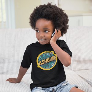 ASHBURG TODDLER45 Cute Toddler Short Sleeve Tee with KIDS Design, Kids T-Shirt, Play Shirt, Cartoon Tee,Gift for All Occasions, Funtime Apparel